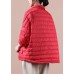 women plus size clothing down jacket hooded red pockets goose Down jacket