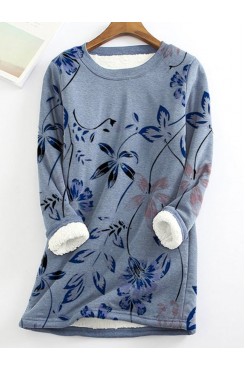 Printed cashmere base sweater with oversized sweater HF2616-04-04