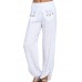 Women Casual High Waist Solid Color Button Yoga Harem Pants