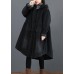 Women black  clothes Fashion Ideas hooded large hem coat