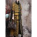 Beautiful Yellow Stand Collar Button Winter Cotton Parka Long sleeve