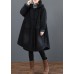 Women black  clothes Fashion Ideas hooded large hem coat