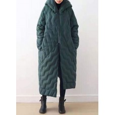 Casual Loose fitting down jacket hooded overcoat asymmetric down coat winter