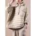 Fine khaki down coat trendy plus size snow jackets lapel pockets women winter outwear