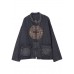 Boho Black Button Embroideried Pockets Fall Denim Jackets