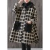 Women Plaid Pockets Button Fall Thick Hoodies Outwear Long sleeve